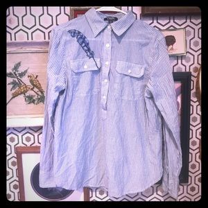 Hand Illustrated Striped Blouse